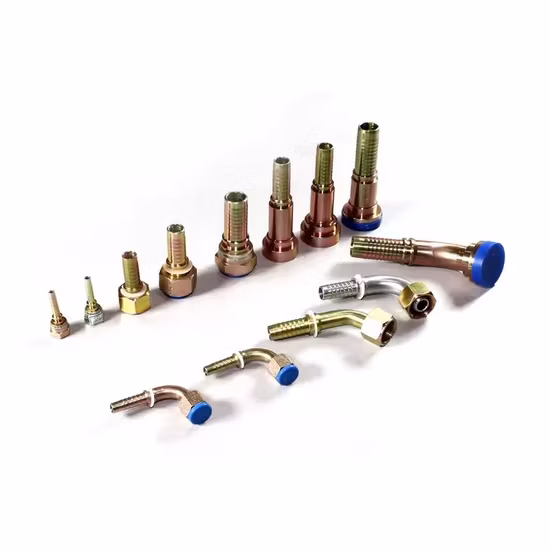 かしめられた再利用可能な亜鉛メッキまたはステンレス鋼アダプター メートル法アメリカン クイック カップリング油圧ゴム ホース継手 (NPT JIC SAE BSP メートル法 ORFS)